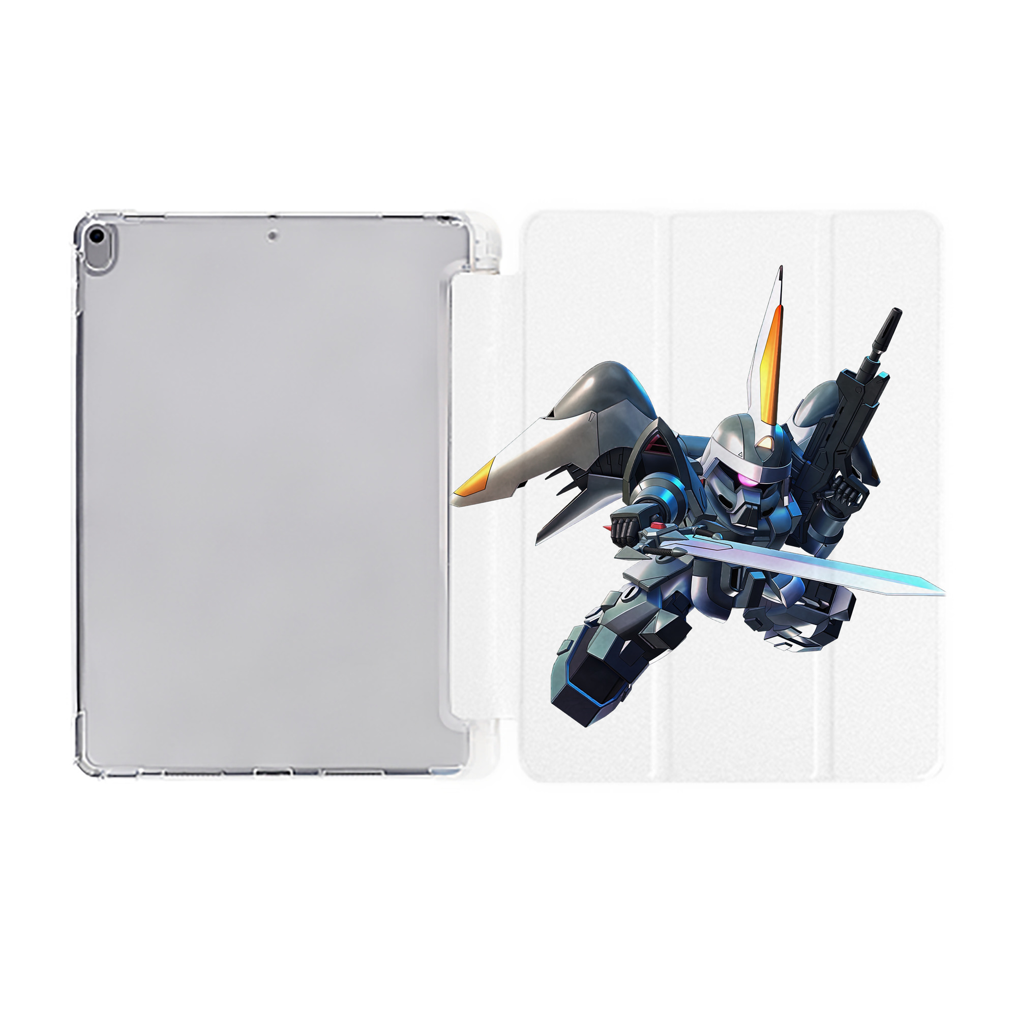（画像用） 機動戦士ガンダム Mobile Suit Gundam IPad ケース ペン収納付き 三つ折りスタンド PUレザー×シリコン 対応機種9.5/10.5/10.9インチ